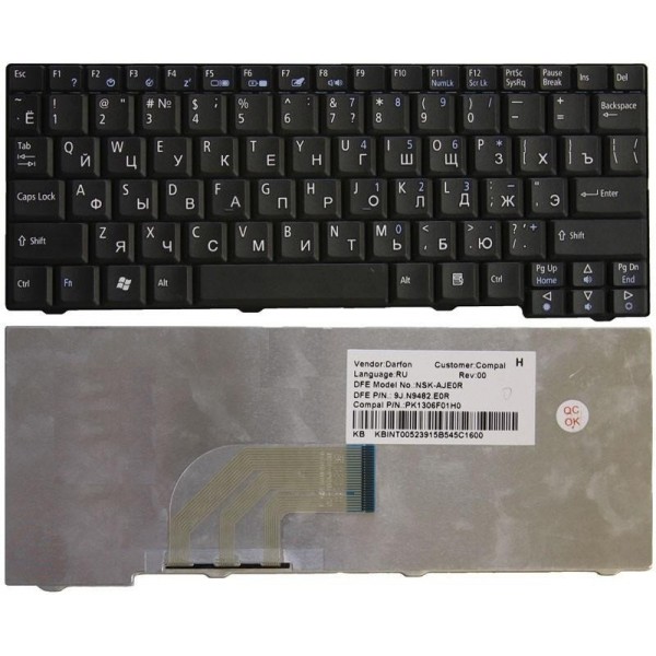 Клавиатура для Acer Aspire ZG5, ZG8, D250, KAV60 (MP-08B43SU-698, V091902AS1, черная)