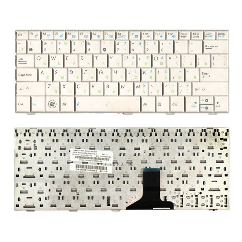 Клавиатура для Asus Eee 1001HA, 1005HA, 1005P, 1008HA (09A33SU-5283, MP-09A33SU-5283, белая)