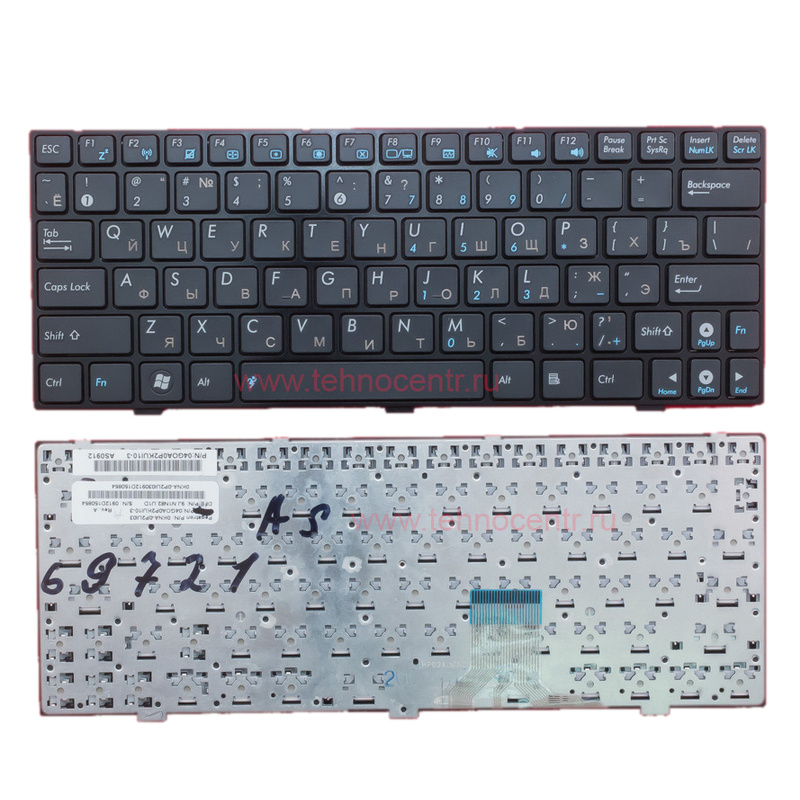 Клавиатура для Asus Eee 1004DN (0KNA-1L3RU03, 04G0AOP2KRU00-3)