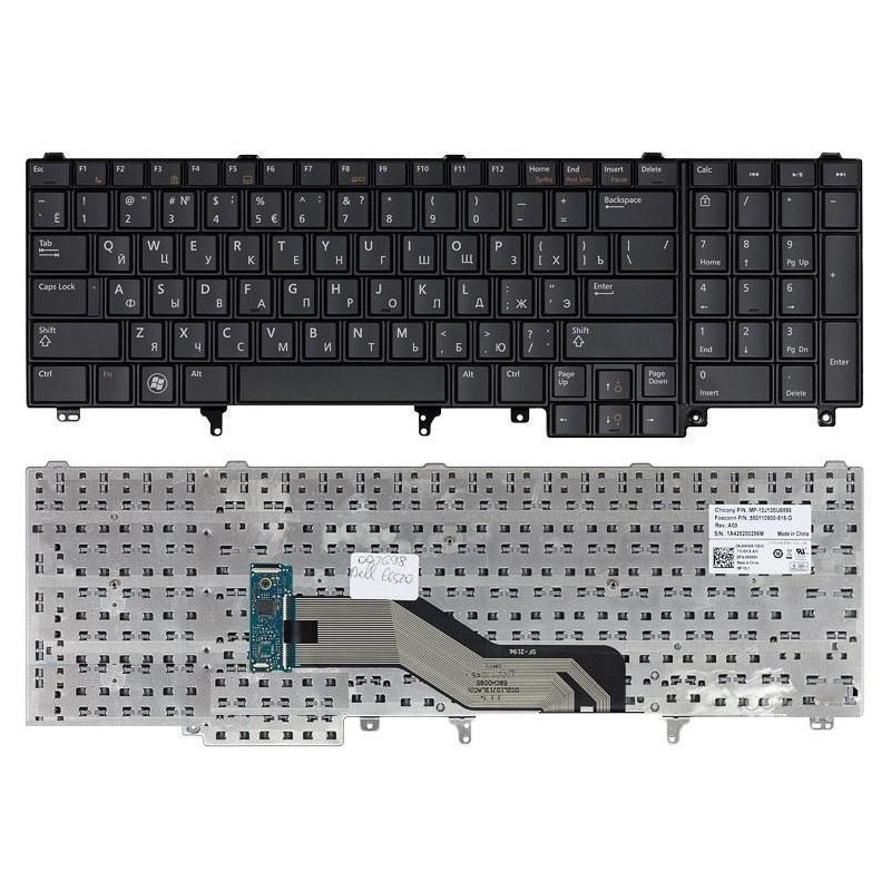 Клавиатура для Dell Latitude E6520, E6530, E6540 (05KK5K, 0F1CN4, NSK-DW0UC, без стика)