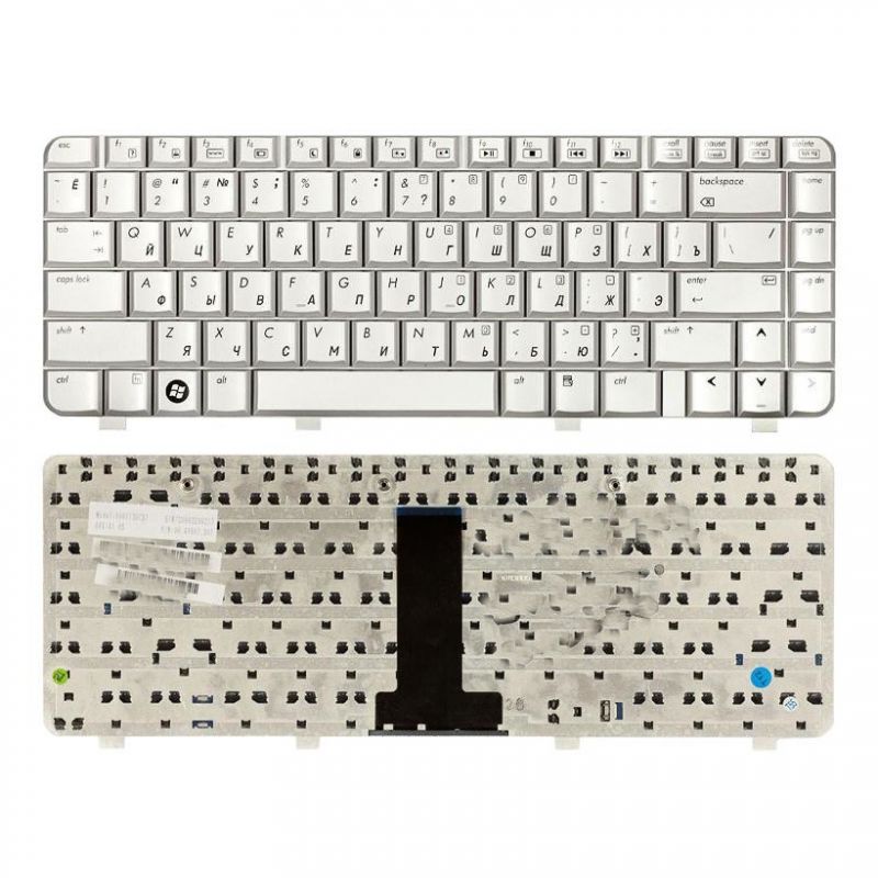 Клавиатура для HP DV2000 Compaq Presario V3000, V3800 (38465057, 417068-001, серебряная)