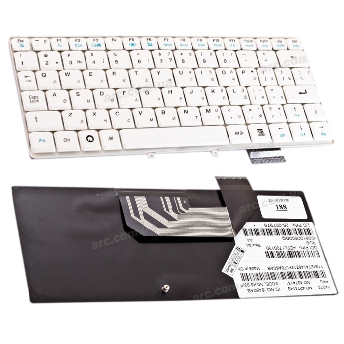 Клавиатура для Lenovo IdeaPad S9, S9E, S10, S10E (25-008128, белая)