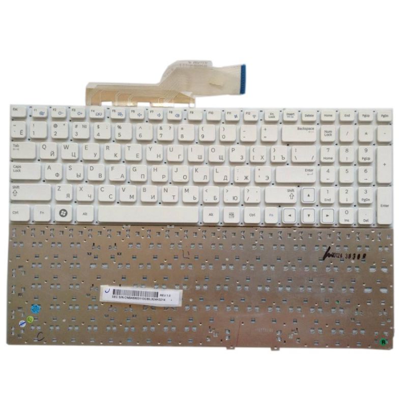 Клавиатура для Samsung 300E5A, 300E5C, 300V5A (CNBA5903075, белая)