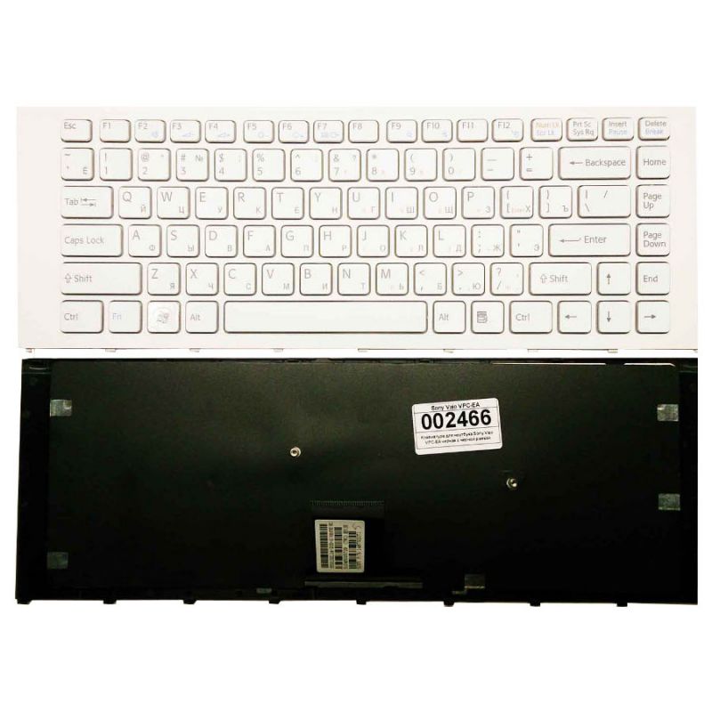 Клавиатура для Sony Vaio VPCY2, VPC-EA, VPCEA (148792471, V081678F, белая)