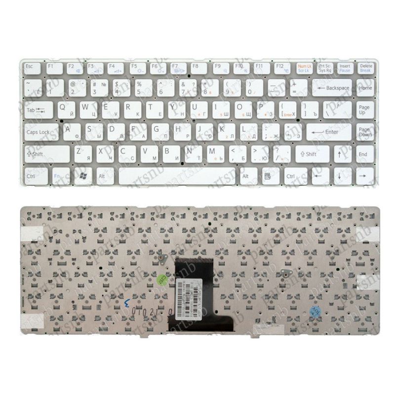 Клавиатура для Sony Vaio VPC-EA, VPCEA (A1773516A, V081678FS1, белая, без рамки)