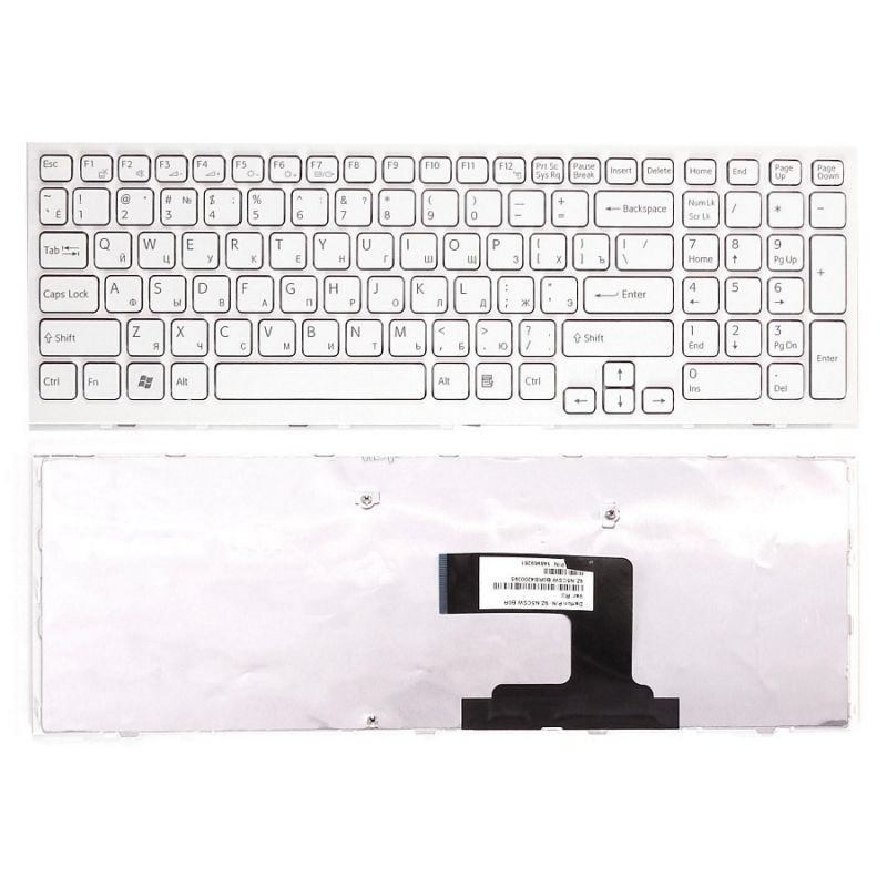 Клавиатура для Sony Vaio VPC-EL, VPCEL (9Z.N5CSW.B0R, 148969261, белая)