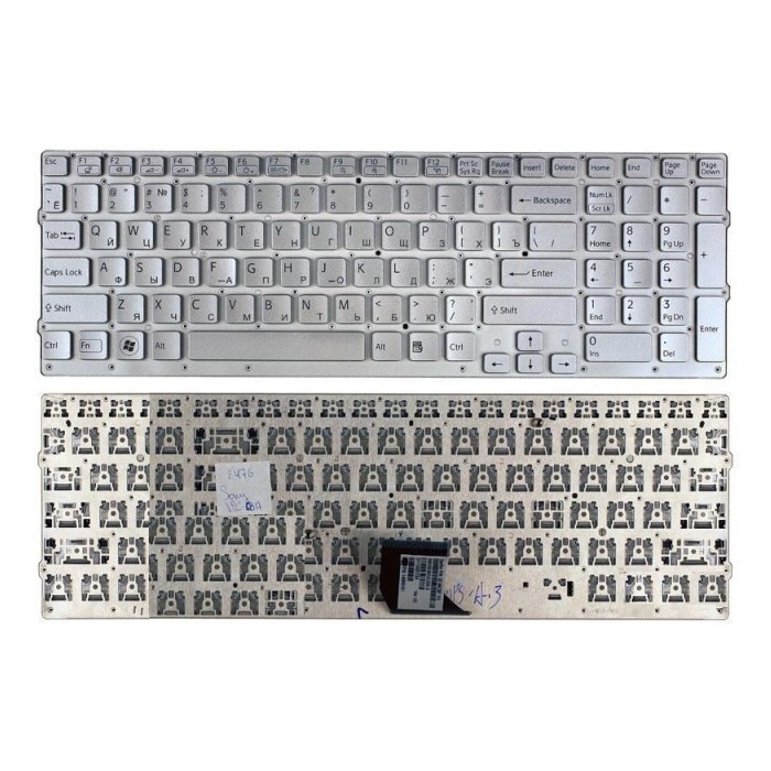 Клавиатура для Sony Vaio VPC-CB17, VPCCB17 (9Z.N6CBF.101, 148955161, серебряная)