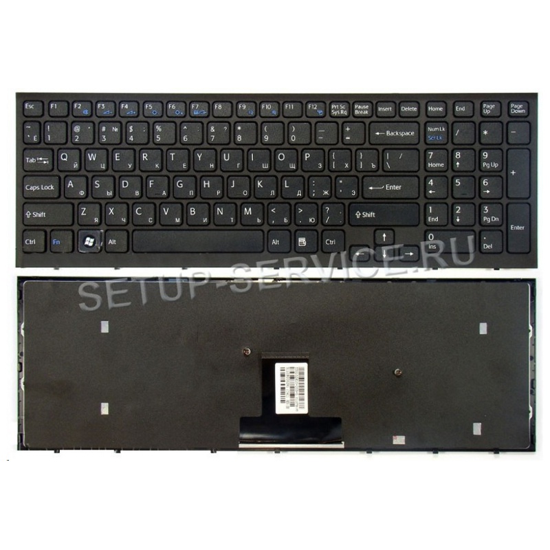 Клавиатура для Sony Vaio PCG-71211V, VPCEB3M1R, VPCEB3S1R (V111678A, 148792871, MP-09L23SU-8861, чёрная)