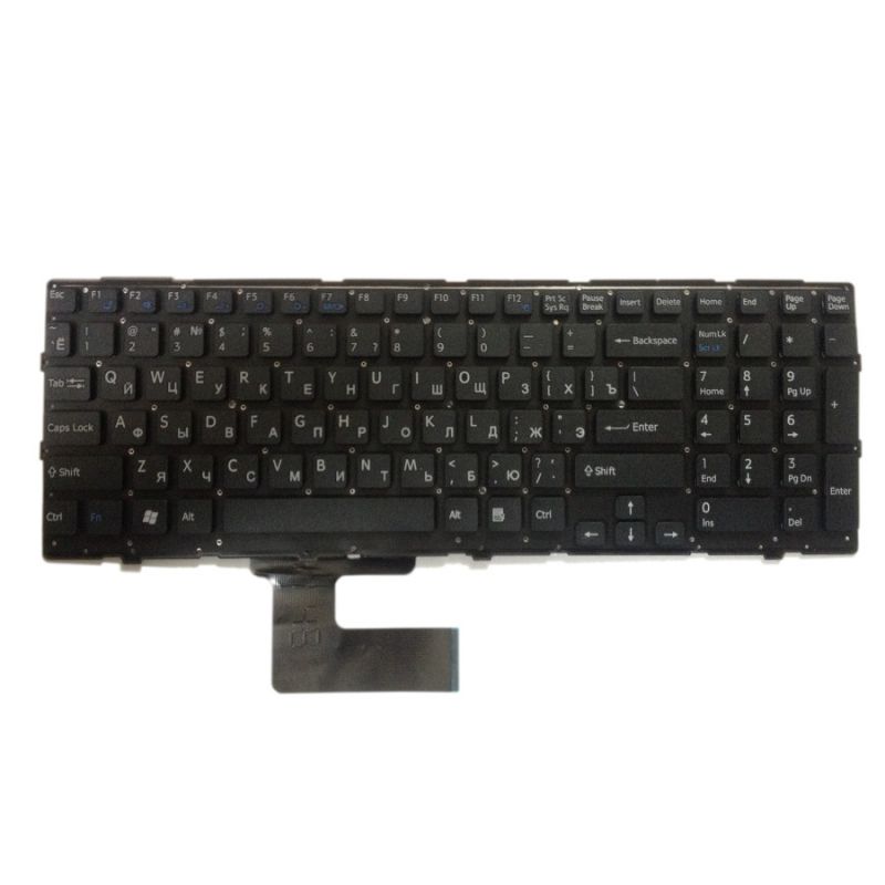 Клавиатура для Sony Vaio PCG-71811V, VPCEH, VPC-EH (9Z.N5CSQ.20R, AEHK1700020, черная, без рамки, маленький Enter)