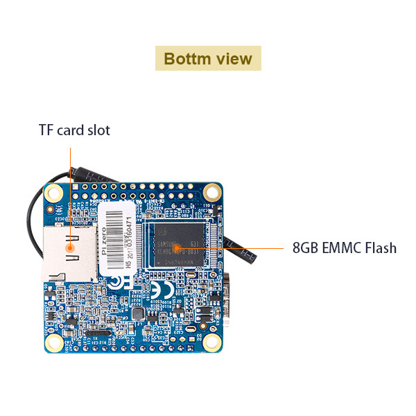 Микрокомпьютер Orange PI Zero Plus 2 H5, вид сзади