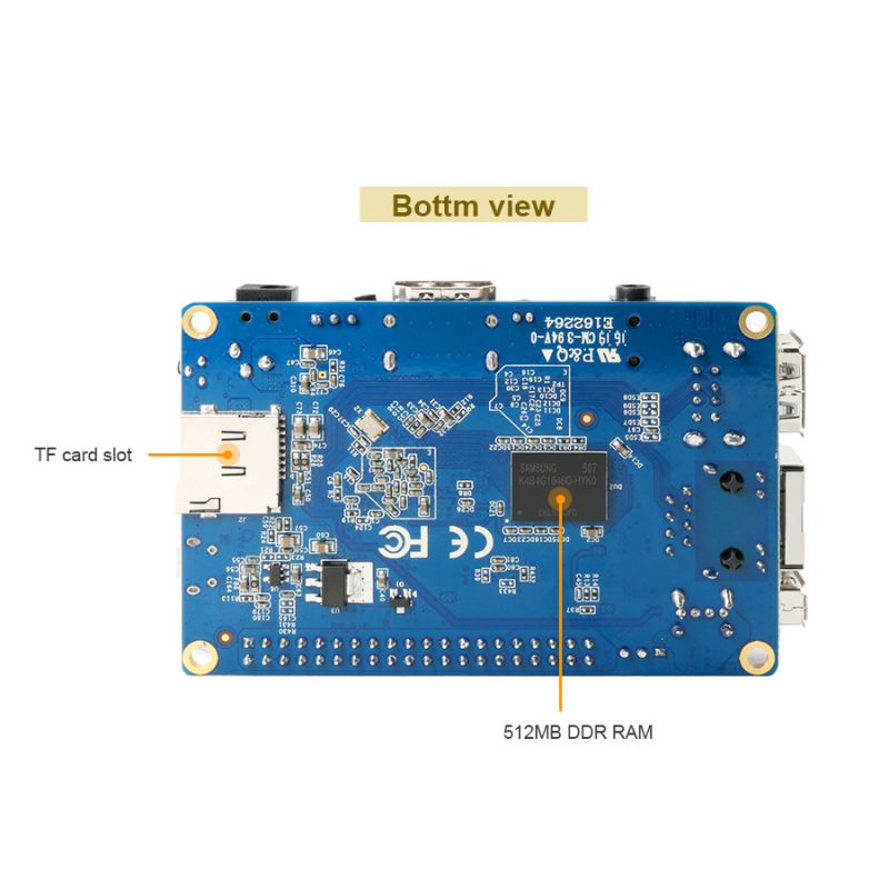 Микрокомпьютер Orange PI PC Plus, вид сзади