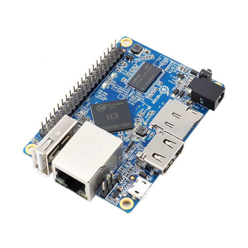Микрокомпьютер Orange Pi One H3, вид сбоку