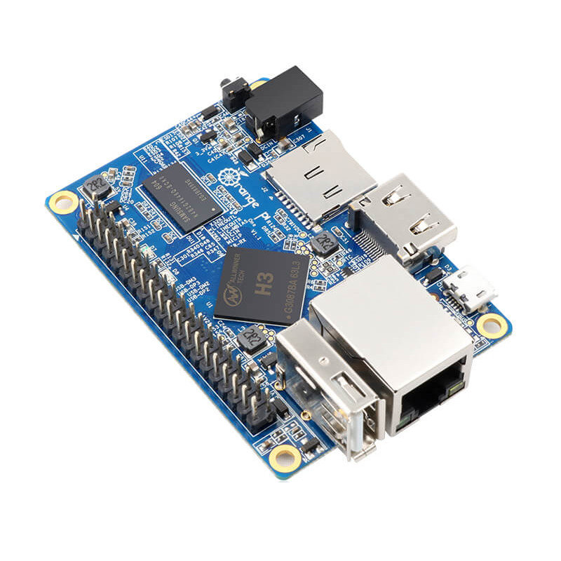 Микрокомпьютер Orange Pi One H3, вид сбоку