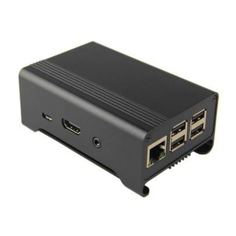 Черный алюминиевый корпус для Raspberry Pi с вентилятором