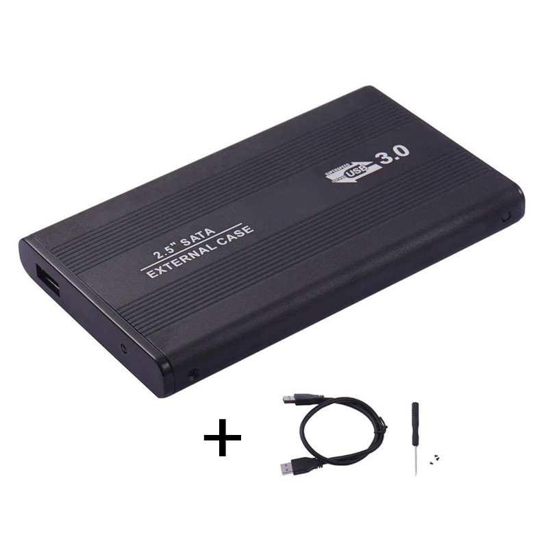 Внешний корпус, бокс для 2.5'' жесткого диска, USB3.0, HDD External Case, Mobile Rack, алюминий, черный, на саморезах