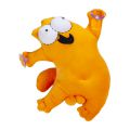 Кот Саймона, на присосках в машину, плюшевая игрушка, высота 30 см, рука вверх, оранжевый