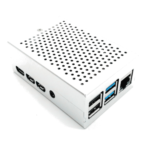 Перфорированный алюминиевый корпус для Raspberry Pi 4B, серый