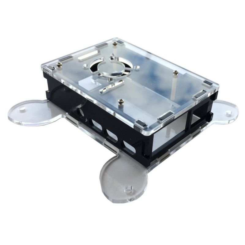 Прозрачный акриловый настенный корпус для Raspberry PI 4B (позволяет установить вентилятор), черный