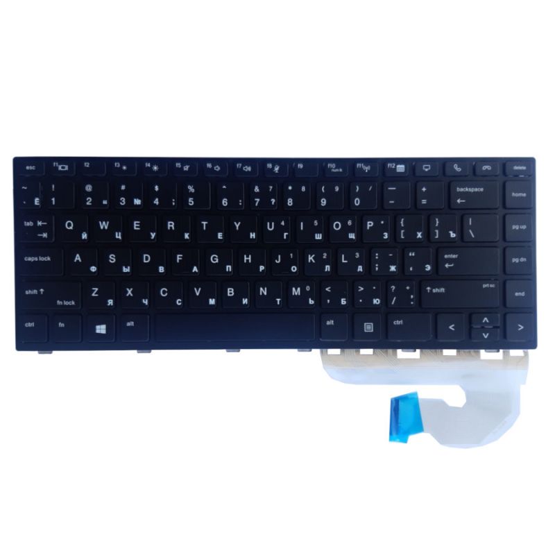 Клавиатура для HP EliteBook 840 G5, 846 G5, 745 G5, 745 G6, L14377-251, без стика, черная рамка
