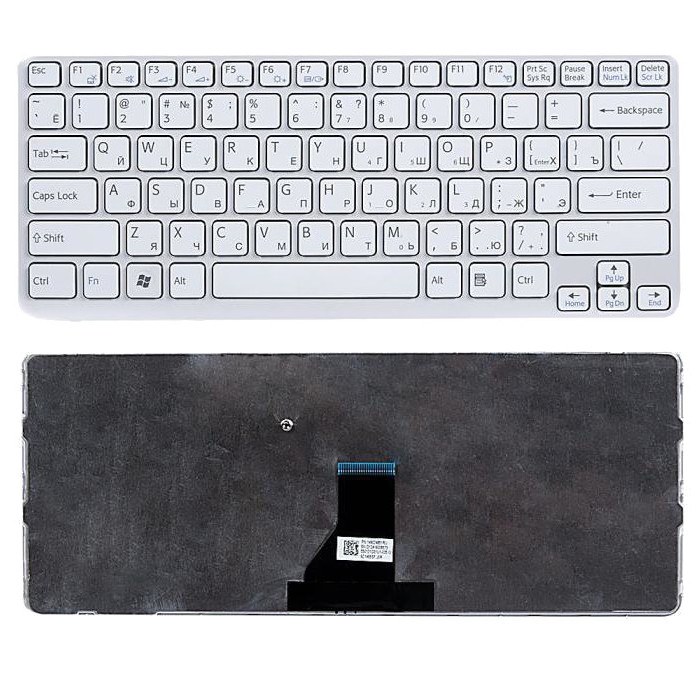 Клавиатура для Sony Vaio E14, SVE14A, SVE141J11V, SVE14AA11V, белая, тип 2