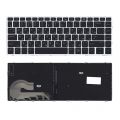 Клавиатура для HP EliteBook 840 G5, 846 G5, 745 G5, 745 G6, L14377-251, без стика, серая рамка